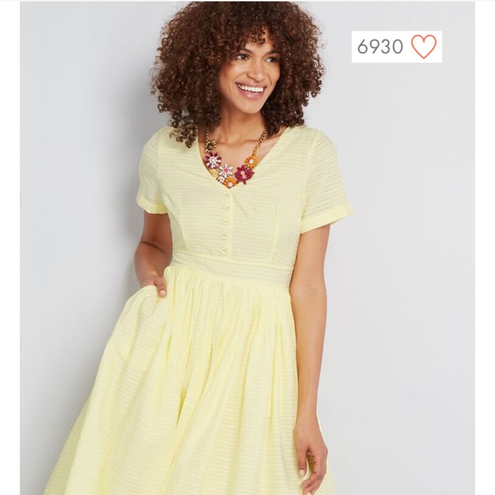 Brand new Mod cloth fit n flare yellow dress